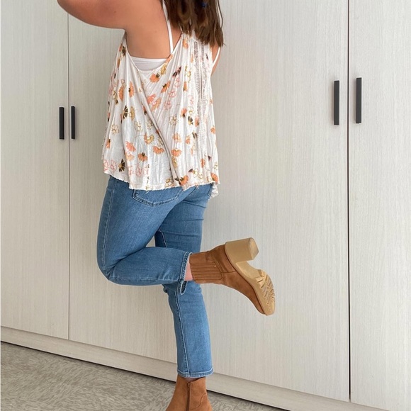 Free People Floral Tank Top - White and Orange - Picture 12 of 16